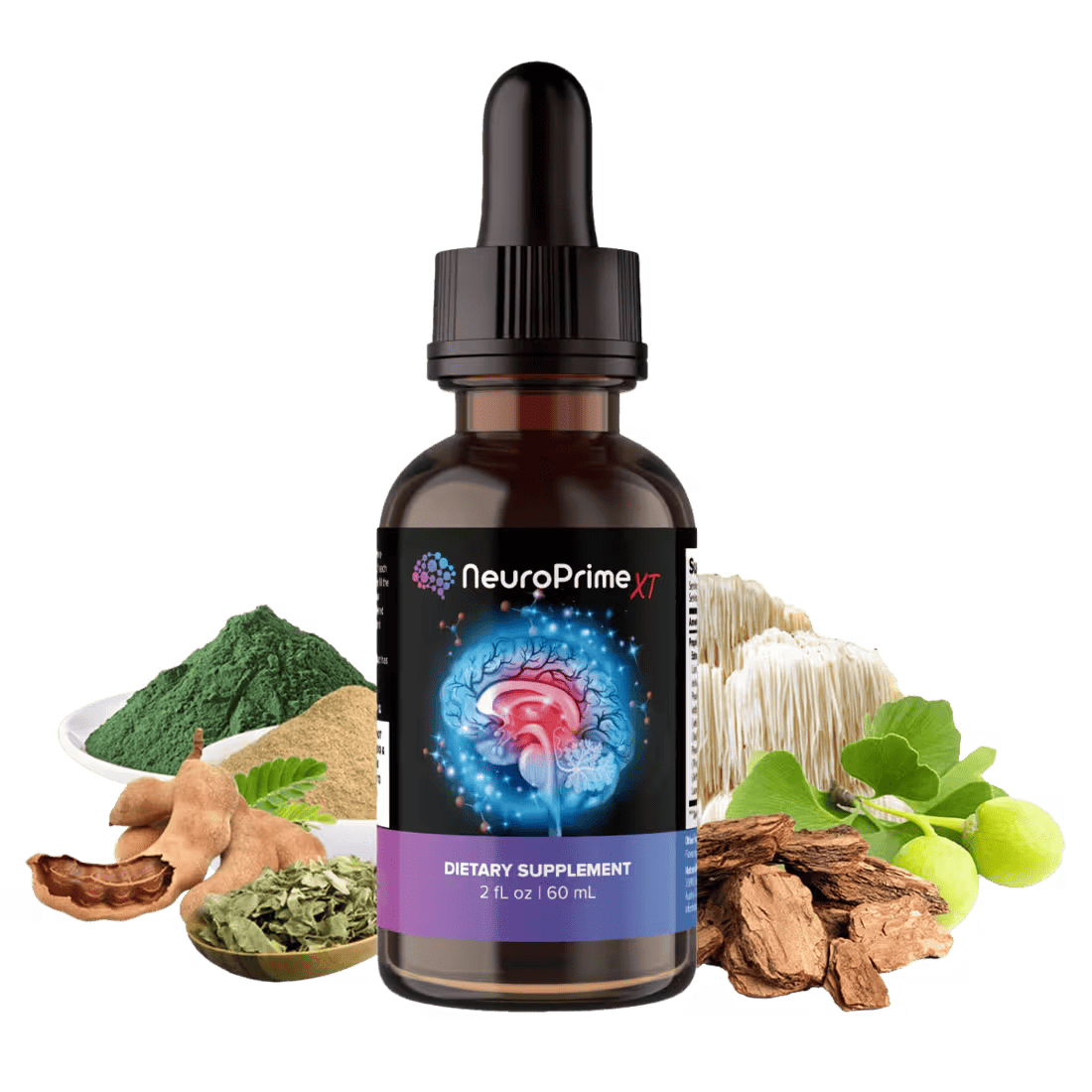 NeuroPrime bottle showing the plant-based memory support formula